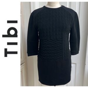 Tibi Knit Mixed Media Sweater Dress